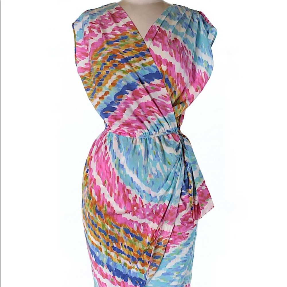100% Silk faux wrap dress